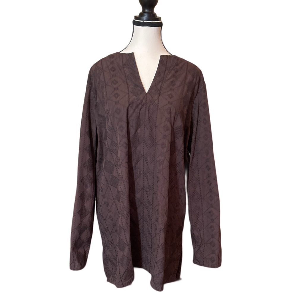Lands’ End Brown Cotton Tunic 1X
